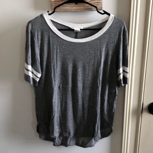 Very soft grey baseball tee